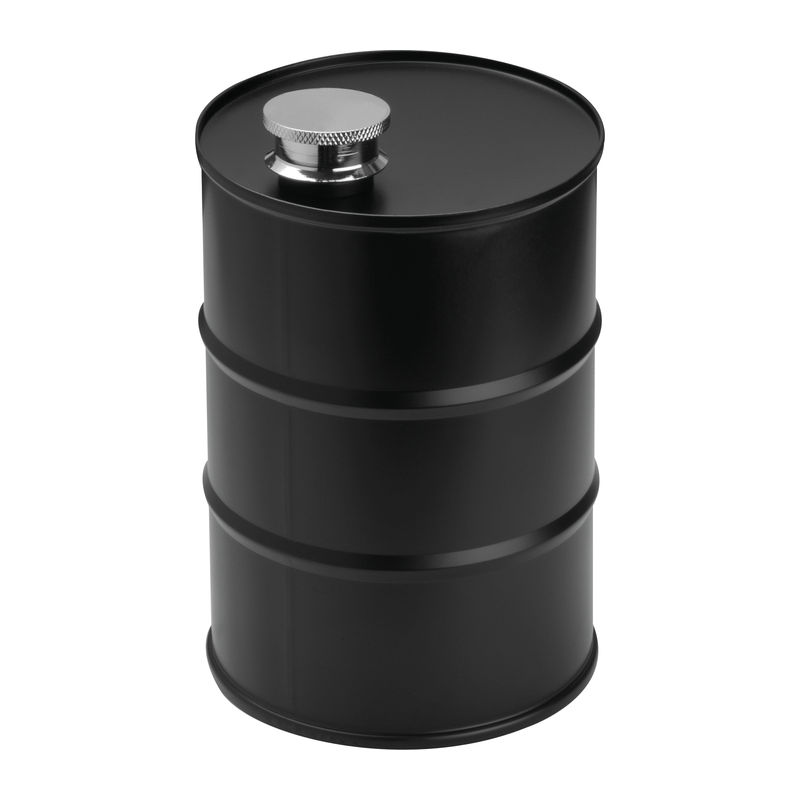 Fekete Hordó formájú flaska, 600 ml