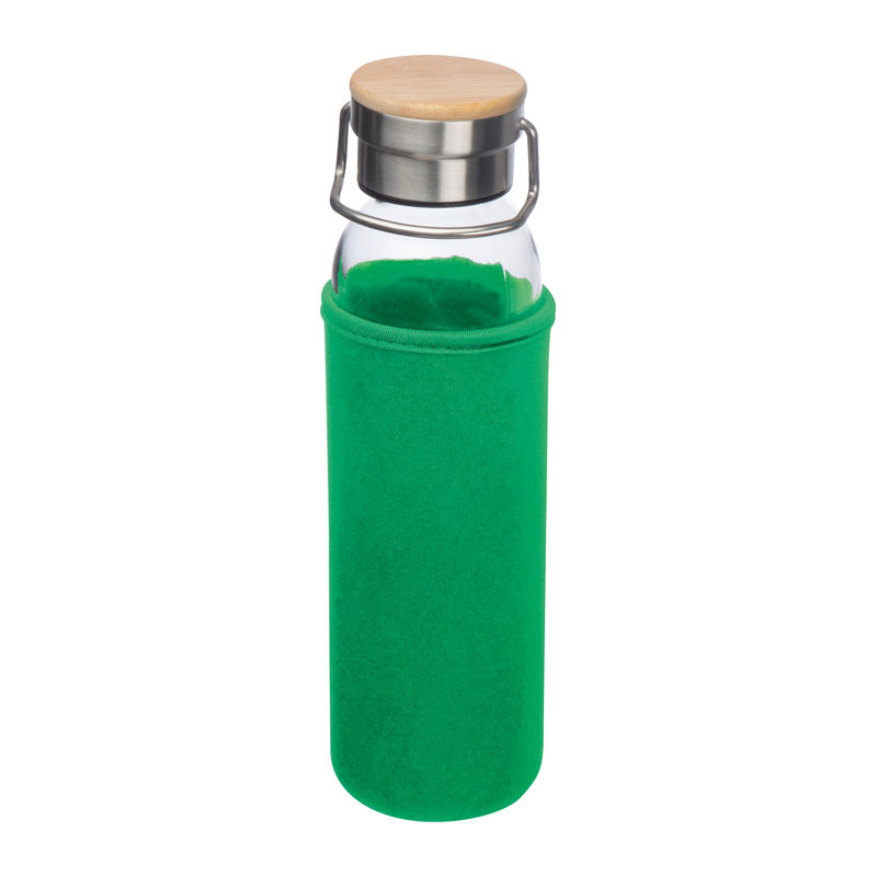 Zöld Üveg ivópalack neoprén tokban, 600 ml