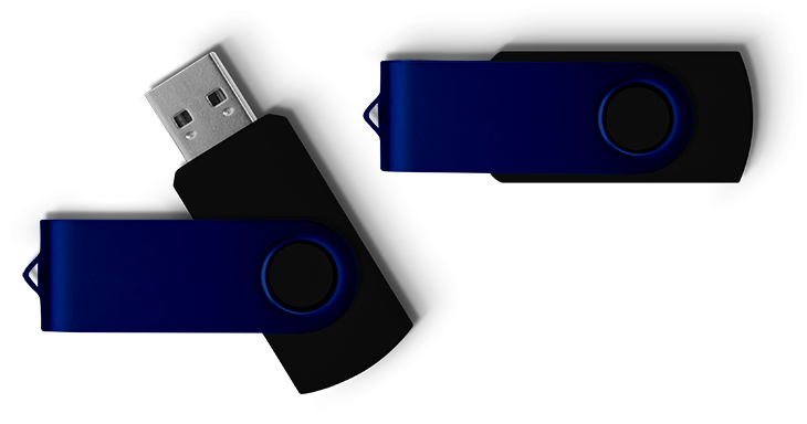 Fekete-kék 16 GB-os céges pendrive