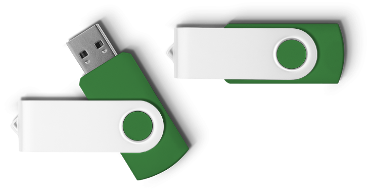 Zöld-fehér 16 GB-os céges pendrive