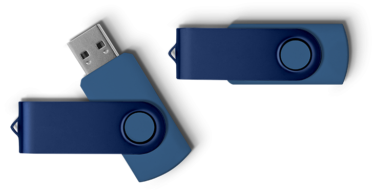 Világoskék-navy kék 1 GB-os céges pendrive