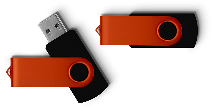 Fekete-narancssárga 32 GB-os céges pendrive
