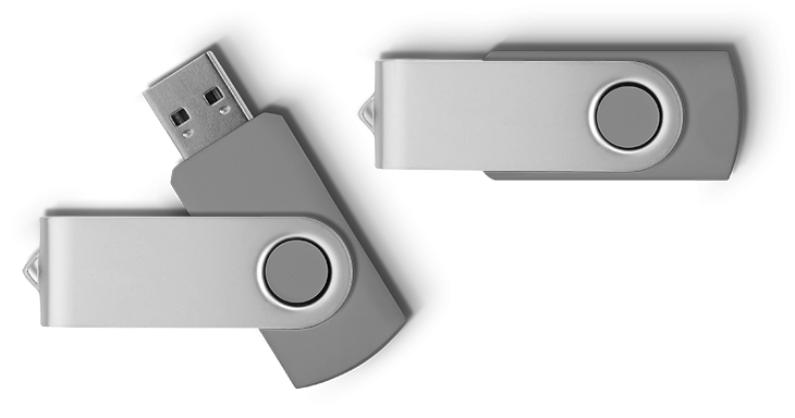 Szürke-metálszürke 64 GB-os céges pendrive